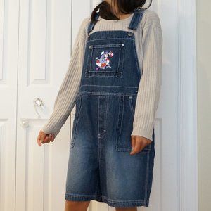Disney Eeyore & Lifebuoy Denim Overall Shorts